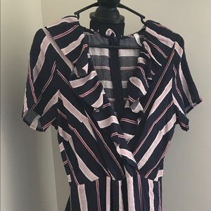 Red/navy/off white jumpsuit